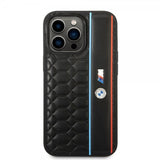 BMW iPhone 14 Pro Max Skal Hexagonal Pattern Svart