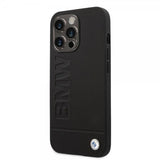 BMW iPhone 14 Pro Max Skal Hot Stamp Metal Logo Svart