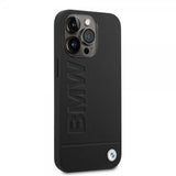 BMW iPhone 14 Pro Max Skal Hot Stamp Metal Logo Svart