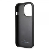 BMW iPhone 14 Pro Max Skal Hot Stamp Metal Logo Svart