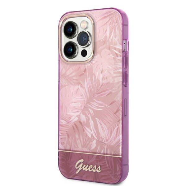 Guess iPhone 14 Pro Max Skal Jungle Rosa