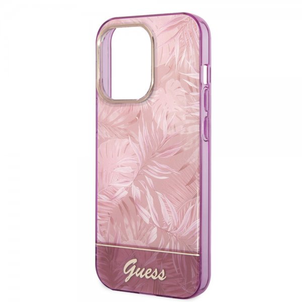 Guess iPhone 14 Pro Max Skal Jungle Rosa