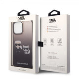 Karl Lagerfeld iPhone 14 Pro Max Skal Karl & Choupette Gradient Svart