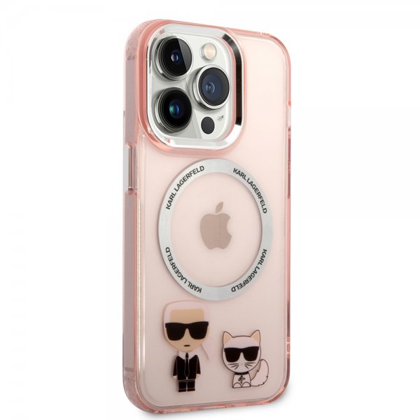 Karl Lagerfeld iPhone 14 Pro Max Skal Karl & Choupette MagSafe Rosa