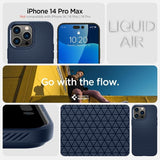 Spigen iPhone 14 Pro Max Skal Liquid Air Navy Blue