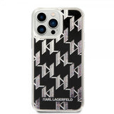 Karl Lagerfeld iPhone 14 Pro Max Skal Liquid Glitter Monogram Svart