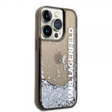 Karl Lagerfeld iPhone 14 Pro Max Skal Liquid Glitter Translucent Svart