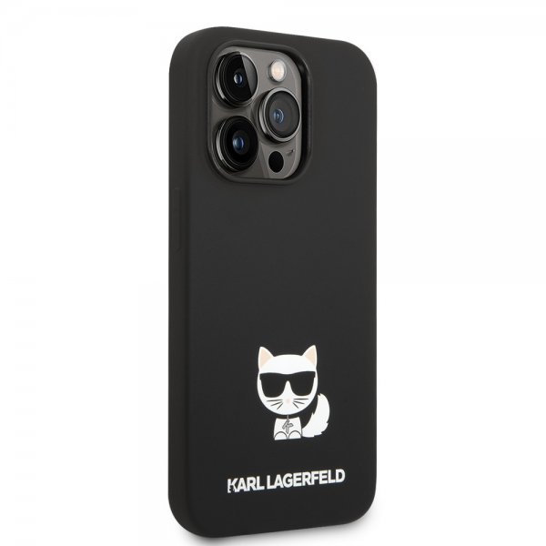 Karl Lagerfeld iPhone 14 Pro Max Skal Liquid Silicone Choupette Svart