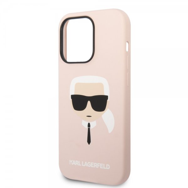 Karl Lagerfeld iPhone 14 Pro Max Skal Liquid Silicone Karl Rosa
