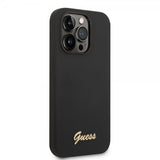Guess iPhone 14 Pro Max Skal Liquid Silicone Metal Logo Svart
