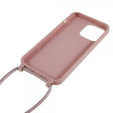 iPhone 14 Pro Max Skal med Strap Mörkrosa