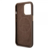 Guess iPhone 14 Pro Max Skal Metal Plate Logo MagSafe Brun