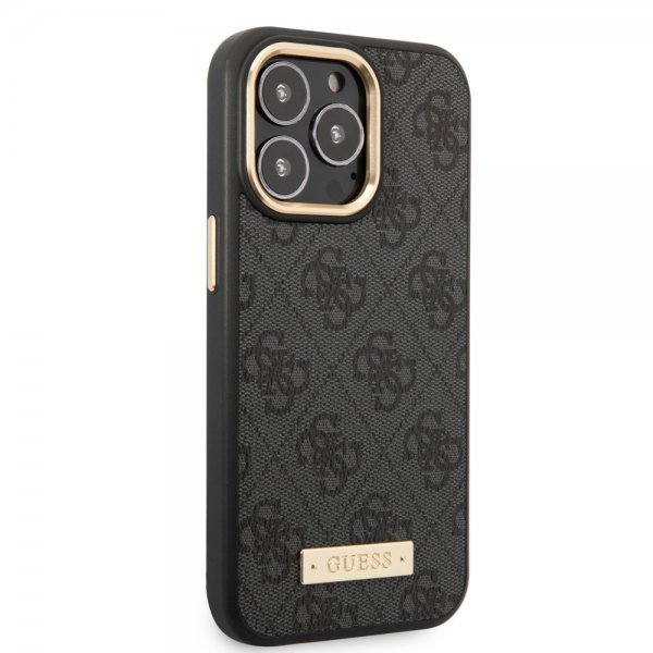 Guess iPhone 14 Pro Max Skal Metal Plate Logo MagSafe Svart
