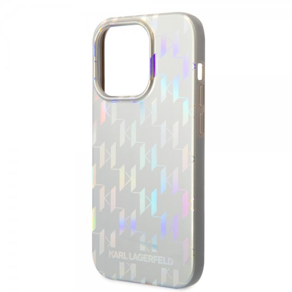 Karl Lagerfeld iPhone 14 Pro Max Skal Monogram Iridescent Silver