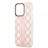 Karl Lagerfeld iPhone 14 Pro Max Skal Monogram Vertical Stripe Rosa