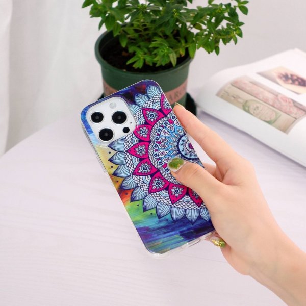 iPhone 14 Pro Max Skal Motiv Blå Mandala