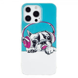 iPhone 14 Pro Max Skal Motiv Hund med Hörlurar