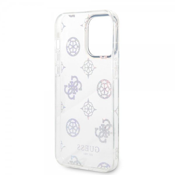 Guess iPhone 14 Pro Max Skal Peony Glitter Vit