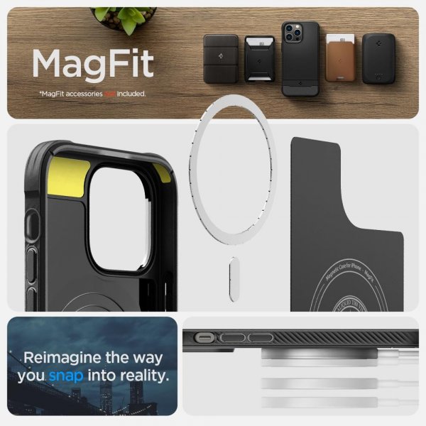 Spigen iPhone 14 Pro Max Skal Rugged Armor MagFit Matte Black