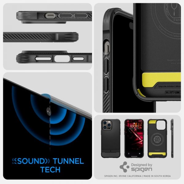 Spigen iPhone 14 Pro Max Skal Rugged Armor MagFit Matte Black
