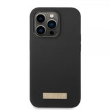 Guess iPhone 14 Pro Max Skal Silicone Metal Plate MagSafe Svart