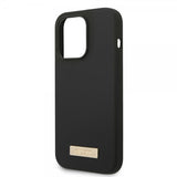 Guess iPhone 14 Pro Max Skal Silicone Metal Plate MagSafe Svart