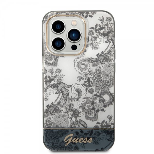 Guess iPhone 14 Pro Max Skal Toile de Jouy Grå