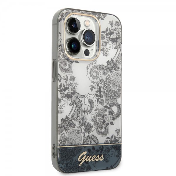Guess iPhone 14 Pro Max Skal Toile de Jouy Grå