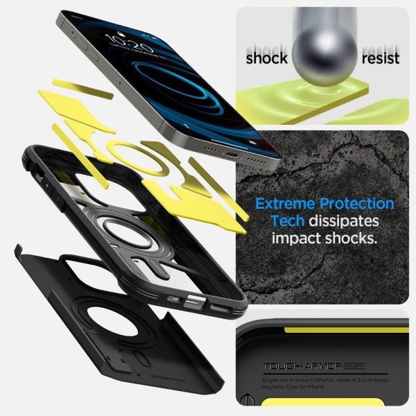 Spigen iPhone 14 Pro Max Skal Tough Armor MagFit Svart