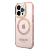 Guess iPhone 14 Pro Max Skal Translucent MagSafe Rosa