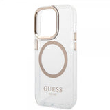 Guess iPhone 14 Pro Max Skal Transparent MagSafe Guld Transparent