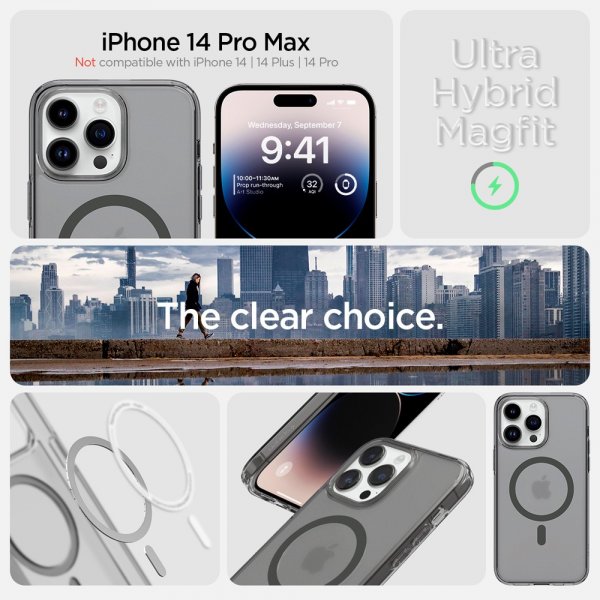 Spigen iPhone 14 Pro Max Skal Ultra Hybrid MagFit Frost Black