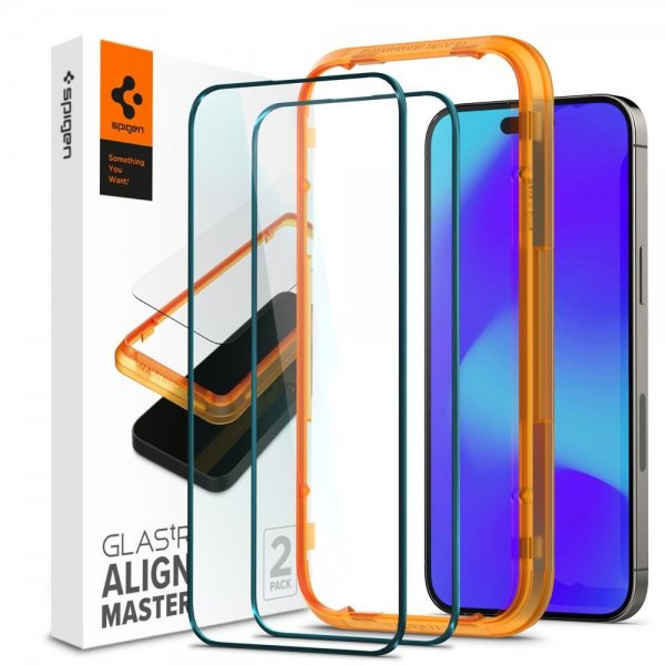 Spigen iPhone 14 Pro Max Skärmskydd GLAS.tR ALIGNmaster 2-pack