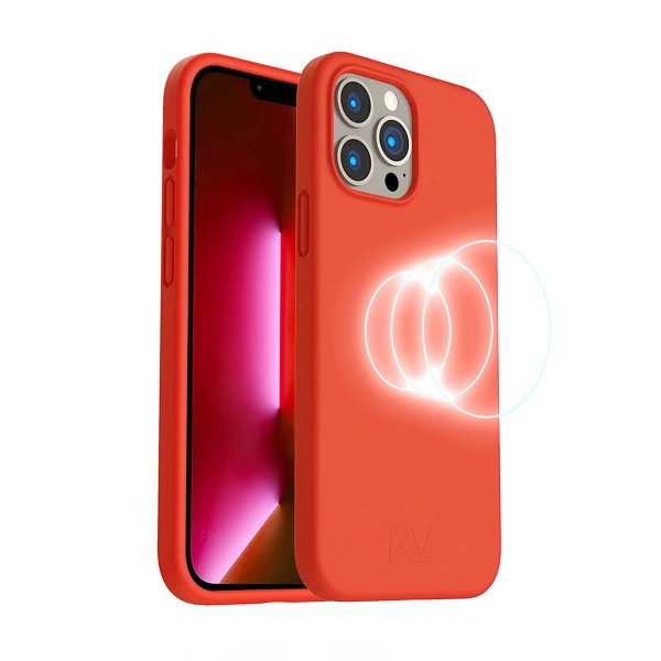 Rvelon iPhone 14 Pro Skal Silikon MagSafe Rosa