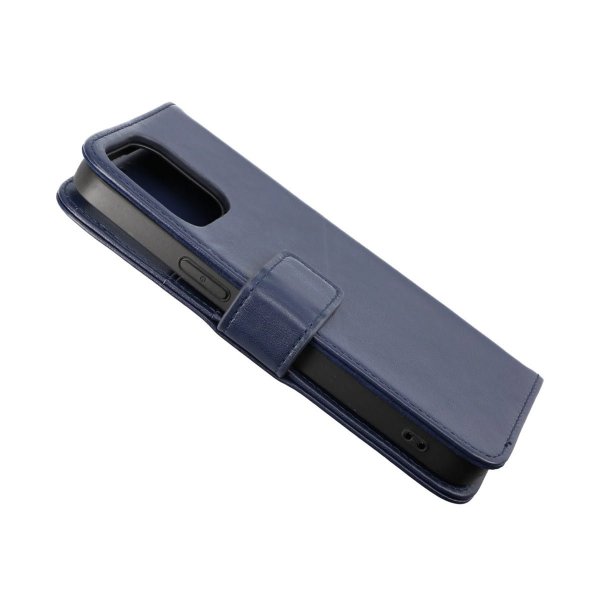 Rvelon iPhone 14 Pro Fodral Äkta läder Kortfack Blå