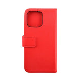 Rvelon iPhone 14 Pro Fodral Äkta läder Kortfack Röd