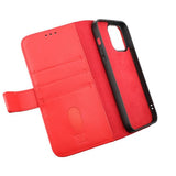 Rvelon iPhone 14 Pro Fodral Äkta läder Kortfack Röd