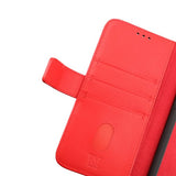 Rvelon iPhone 14 Pro Fodral Äkta läder Kortfack Röd