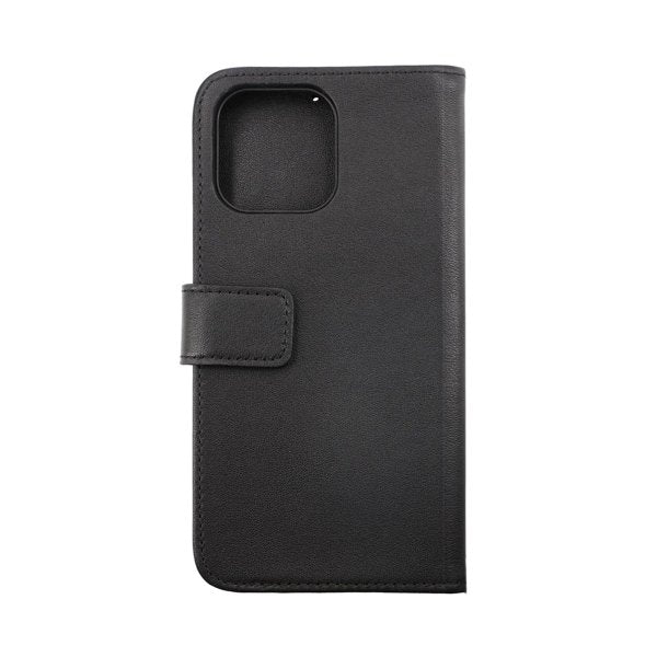 Rvelon iPhone 14 Pro Fodral Äkta läder Kortfack Svart