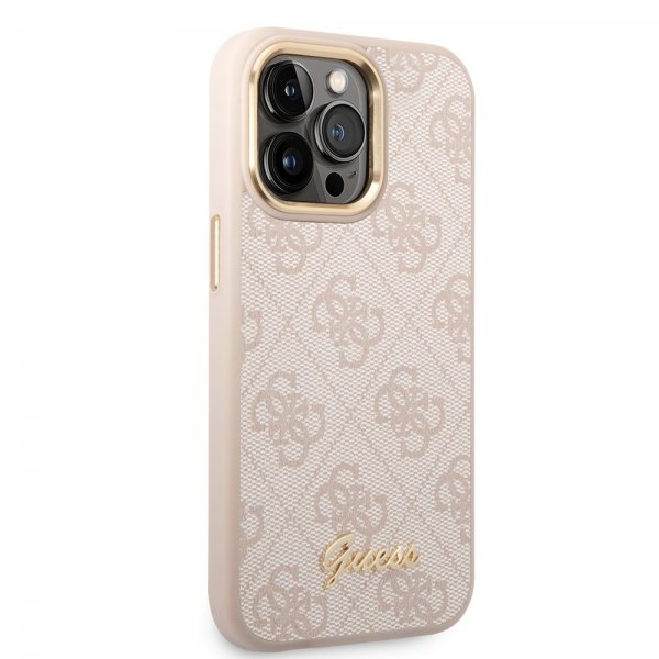Guess iPhone 14 Pro Skal 4G Logo Rosa
