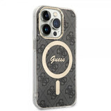 Guess iPhone 14 Pro Skal 4G Pattern MagSafe Svart