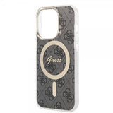 Guess iPhone 14 Pro Skal 4G Pattern MagSafe Svart
