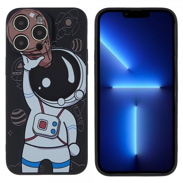 iPhone 14 Pro Skal Astronaut Svart Brun