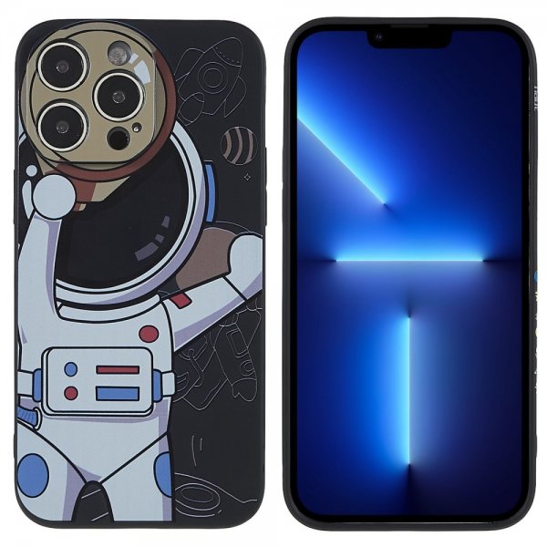 iPhone 14 Pro Skal Astronaut Svart Grå