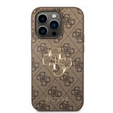 Guess iPhone 14 Pro Skal Big Metal Logo Brun
