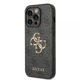Guess iPhone 14 Pro Skal Big Metal Logo Grå