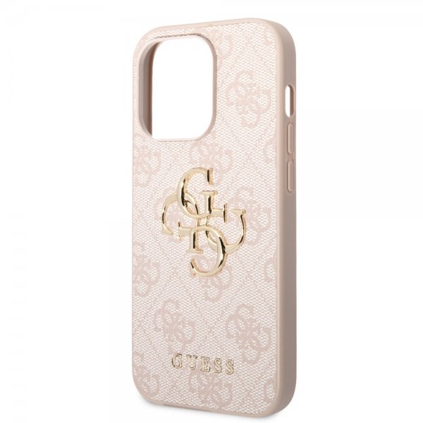 Guess iPhone 14 Pro Skal Big Metal Logo Rosa