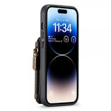 CaseMe iPhone 14 Pro Skal C20 Kortfack Dragkedja Brun