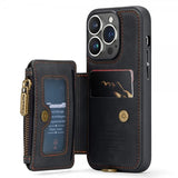 CaseMe iPhone 14 Pro Skal C20 Kortfack Dragkedja Svart
