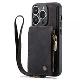 CaseMe iPhone 14 Pro Skal C20 Kortfack Dragkedja Svart